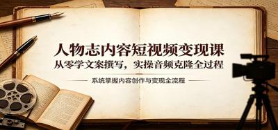 人物志内容短视频变现课:从零学文案撰写,实操音频克隆全过程