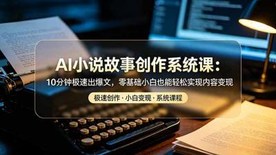 AI小说故事创作系统课:10分钟极速出爆文,零基础小白也能轻松实现内容变现