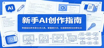 新手AI创作指南:零基础玩转多款主流工具,掌握提示词、生图做视频及创意玩法
