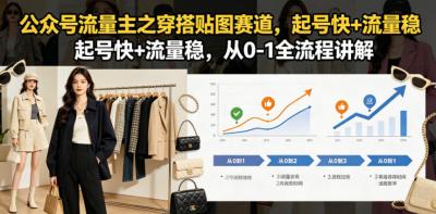公众号流量主之穿搭贴图赛道,起号快+流量稳,从0-1全流程讲解