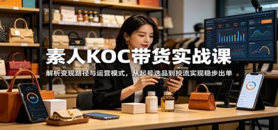 素人KOC带货实战课:解析变现路径与运营模式,从起号选品到投流实现稳步出单