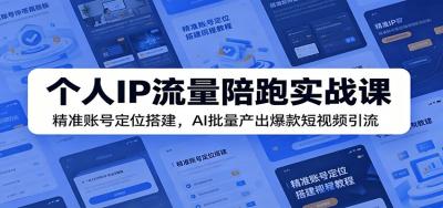 个人IP流量陪跑实战课:精准账号定位搭建,AI批量产出爆款短视频引流