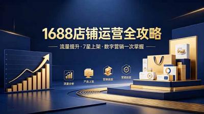 1688店铺没流量?产品上架不到7星?数字营销不会投?全套运营技能一次学(更新6月