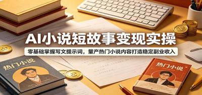 AI小说短故事变现实操:零基础掌握写文提示词,量产热门小说内容打造稳定副业收入
