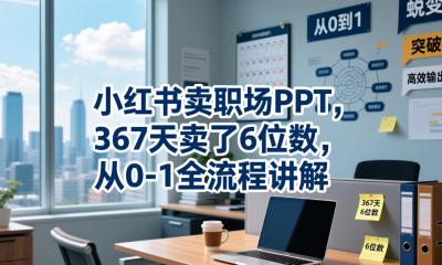 小红书卖职场PPT,367天卖了6位数,从0-1全流程讲解