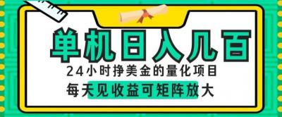 24小时挣美金的AI量化项目,单机日入几百,每天见收益,可矩阵放大【揭秘】