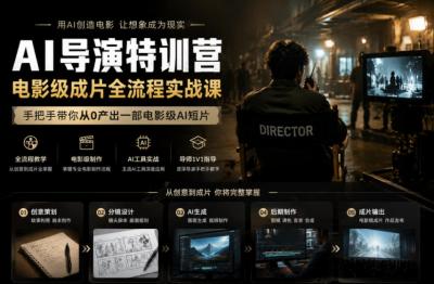 AI导演特训营,电影级成片全流程实战课,手把手带你从0产出一部电影级AI短片