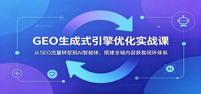GEO生成式引擎优化实战课:从SEO流量转型到AI智能体,搭建全域内容获客闭环体系