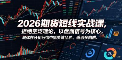 2026期货短线实战课,拒绝空泛理论,以盘面信号为核心,教你在分化行情中抓关键品种、避诱多陷阱(更新)