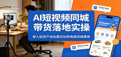 AI短视频同城带货落地实操:单人轻资产创业模式玩转电商同城爆单