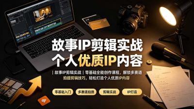 故事IP剪辑实战|零基础全能创作课程,解锁多赛道拍摄剪辑技巧,轻松打造个人优质IP内容