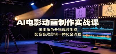 AI电影动画制作实战课:脚本角色分镜视频生成,配音音效剪辑一体化全流程