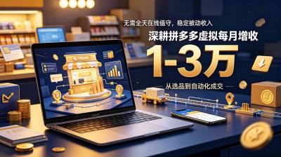 无需全天在线值守,稳定被动收入,深耕拼多多虚拟每月增收 1-3 万
