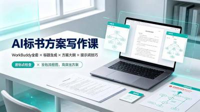 AI标书方案写作课:WorkBuddy全套×标题生成×方案大纲×提示词技巧×废标点检查×豆包流程图,高效出方案