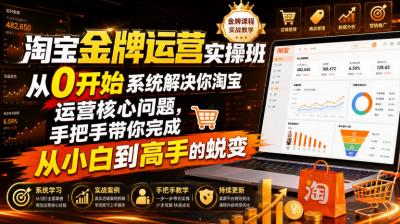 淘宝金牌运营实操班,从0开始系统解决你淘宝运营核心问题,手把手带你完成从小白到高手的蜕变(2026年7月)