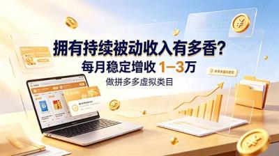 拥有持续被动收入有多香?做拼多多虚拟类目,每月稳定增收 1-3 万