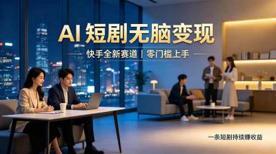 别乱找副业了，快手 AI 短剧零门槛长久被动增收