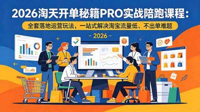 2026淘天开单秘籍PRO实战陪跑课程-更新:全套落地运营玩法,一站式解决淘宝流量低、不出单难题
