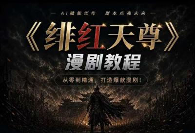 绯红天尊AI漫剧系统教程｜从零入门到精通，工具运用+剧本创作+爆款逻辑+提示词素材+镜头剪辑，全套爆款漫剧落地实战课