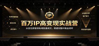 百万IP高变现实战营：从定位获客到私域批量成交，搭建完整IP商业闭环