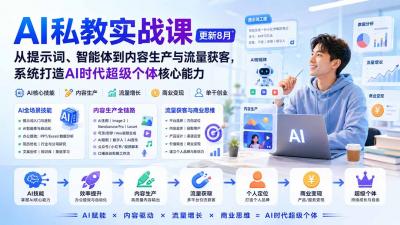AI私教实战课-更新8月:从提示词、智能体到内容生产与流量获客,系统打造AI时代超级个体核心能力