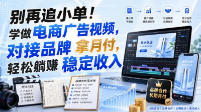 别再追小单!学做电商广告视频,对接品牌拿月付,轻松躺賺稳定收入【原创双语字幕】