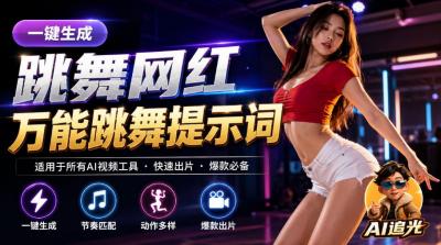 跳舞网红一键生成!万能AI跳舞提示词-任何模型都能用|AI追光