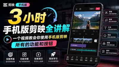 3小时手机版剪映全讲解,一个视频教会你使用手机版剪映,所有的功能和按钮
