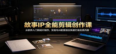 故事IP全能剪辑创作课:从软件入门到成片制作,实拍与AI配音结合快速打造优质内容