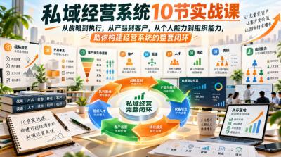 私域经营系统10节实战课，从战略到执行，从产品到客户，从个人能力到组织能力，助你构建经营系统的整套闭环