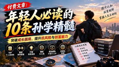 付费文章：年轻人必读的10条孙学精髓，突破成长困局，提升抗风险与创富能力