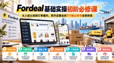 Fordeal基础实操初阶必修课,从入驻认知到订单履约,把开店要走的7个核心环节全部讲透