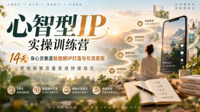心智型IP实操训练营|14天身心灵赛道短视频IP打造与引流变现,把短视频流量变成持续成交
