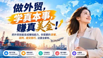 做外贸，学真本事，赚真美金！把外贸技能变成赚钱能力，你需要的获客、谈判、成交技巧，这里全都有