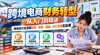 跨境电商财务转型:从入门到精通|跨境会计全流程账务、税务、退税、外汇合规实战课
