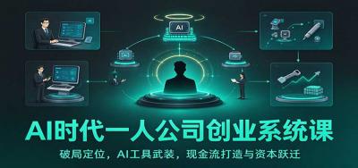 AI时代一人公司创业系统课:破局定位,AI工具武装,现金流打造与资本跃迁