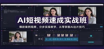 AI短视频速成实战班:爆款案例观摩、分步实操教学,从零掌握AI出片技巧