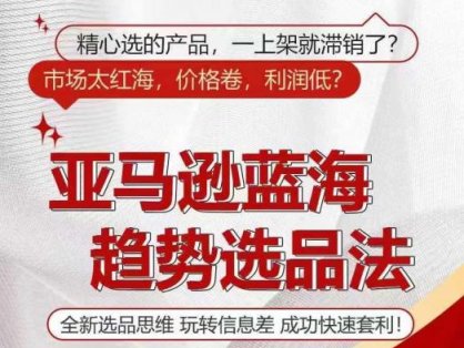 亚马逊蓝海趋势选法，全新选品思维，玩转信息差