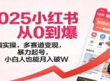 2025小红书从0到爆:剪辑实操,多赛道变现,暴力起号,零基础也能月入破W