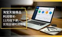 淘宝天猫爆品利润增长-11月线下课,免费流量、付费放大、费比管控,实现店铺利润倍增