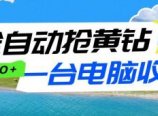 全自动抢黄钻挂机项目:自动薅福利,告别手动蹲守!一台电脑日收益500+