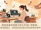剧情竖屏短视频《女人不易》剪辑课：从素材到成片、助你成为能驾驭复杂故事的剪辑师