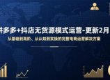 拼多多+抖店无货源模式运营-更新2月：从基础到高阶、从认知到实操的完整电商运营解决方案