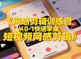网感剪辑训练营,从0-1快速掌握短视频网感剪辑