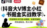 抖音大V博主小红书掘金实战教学，开店带货-IP打造-AI赋能，全是可复制的实战玩法，月入1W+