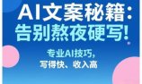 AI文案秘籍：告别熬夜硬写！专业AI技巧，写得快、收入高