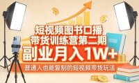 短视频图书口播带货训练营第二期，副业月入1W＋，普通人也能复制的短视频带货玩法
