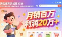 淘宝爆款实战班-2026年2月更新:手把手教你打造月销百万爆款,稳定月利润突破20万+