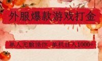 外服爆款游戏打金思路,单人即可无脑操作,收益看得见,单机每天稳定1k+【揭秘】