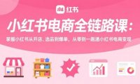 小红书电商全链路课：掌握小红书从开店、选品到爆单，从零到一跑通小红书电商变现